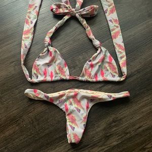 Acacia Plumeria Top/Pipeline Bottom Vintage Hawaii